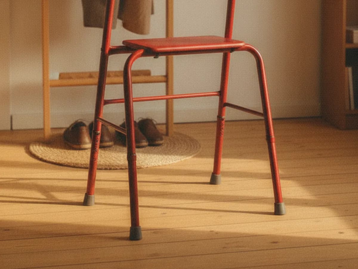 Rollator im Flur einer Wohnung in Hamburg-Hamm — Mobilisation gehört zur Grundpflege
